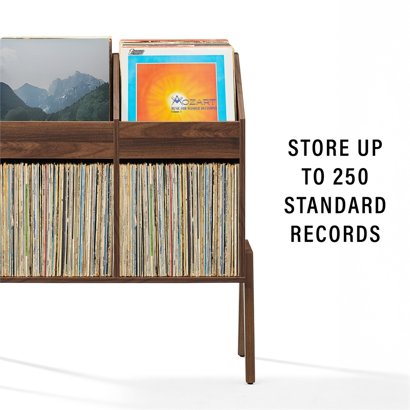 Crosley Furniture Luna Vinyl Record Storage Stand in Walnut