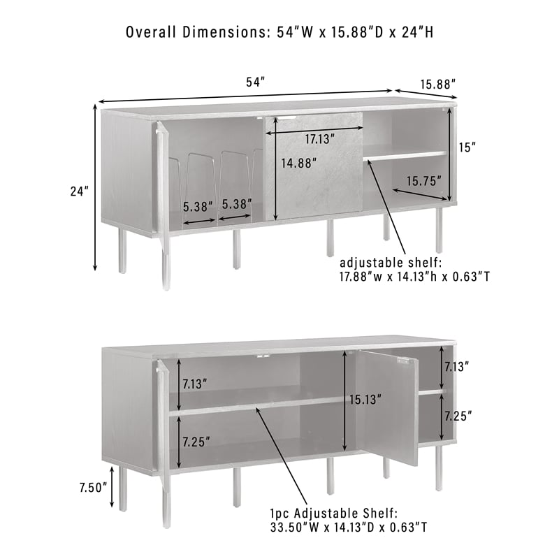 Crosley Furniture Brody Record Storage Sideboard in Brown