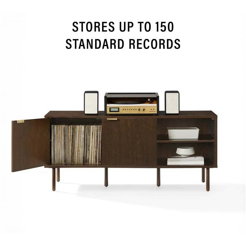 Crosley Furniture Brody Record Storage Sideboard in Brown