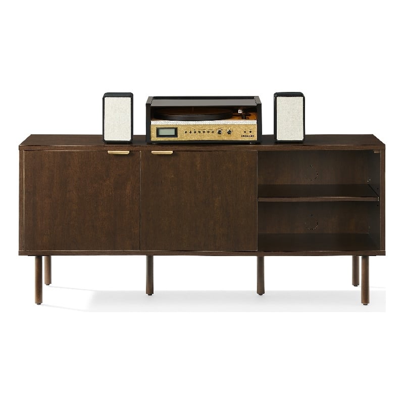 Crosley Furniture Brody Record Storage Sideboard in Brown