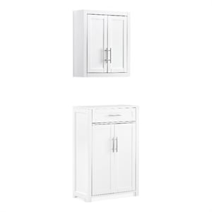 Crosley Furniture Savannah 2-Piece Kitchen Storage Pantry Set in White
