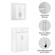 Crosley Furniture Savannah 2-Piece Storage Cabinet Set in White
