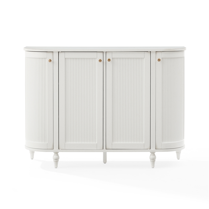 Crosley Furniture Monique Curved Sideboard in Ddistressed White