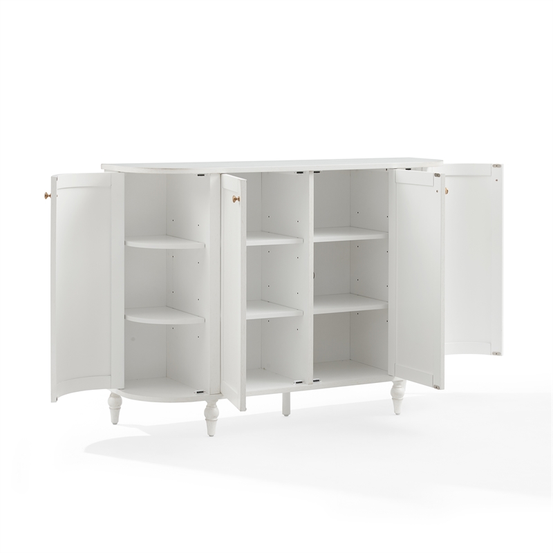Crosley Furniture Monique Curved Sideboard in Ddistressed White