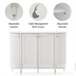 Crosley Furniture Monique Curved Sideboard in Ddistressed White