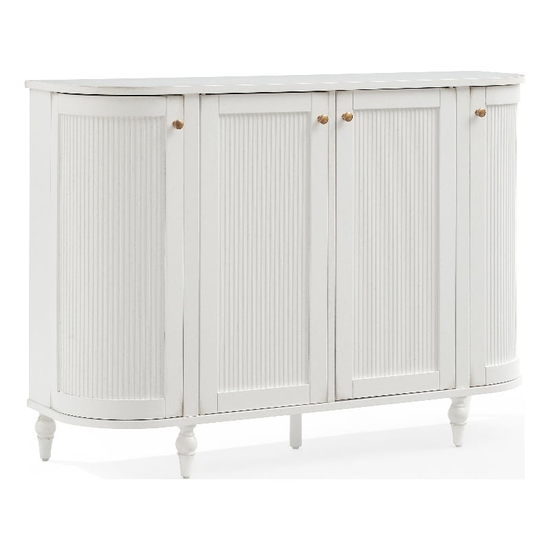 Crosley Furniture Monique Curved Sideboard in Ddistressed White