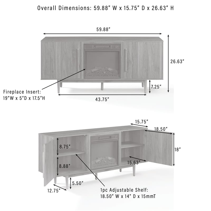 Crosley Furniture Liam Fireplace Tv Stand For 65