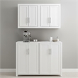 Crosley Furniture Savannah 3-Piece Kitchen Storage Pantry Set in White