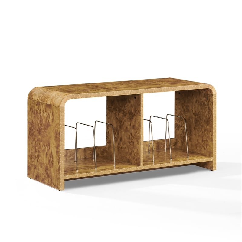 Crosley Furniture Ingrid Medium Record Player Stand With Vinyl Storage in Maple