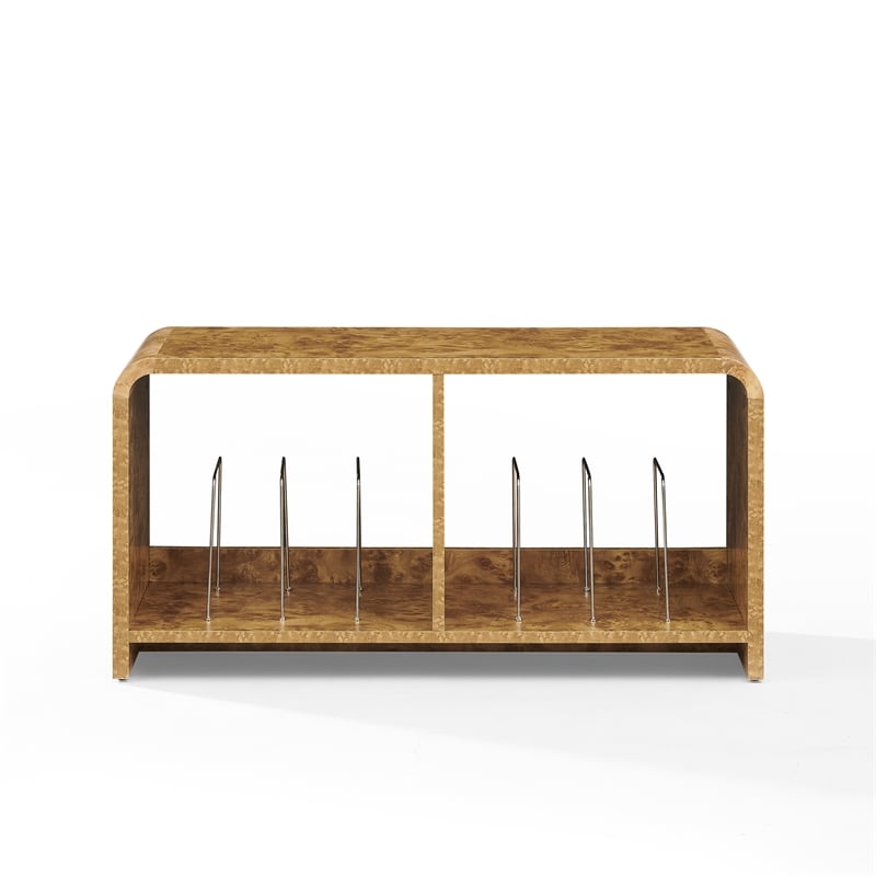 Crosley Furniture Ingrid Medium Record Player Stand With Vinyl Storage in Maple