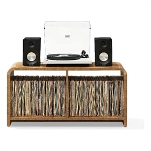 Crosley Furniture Ingrid Medium Record Player Stand With Vinyl Storage in Maple