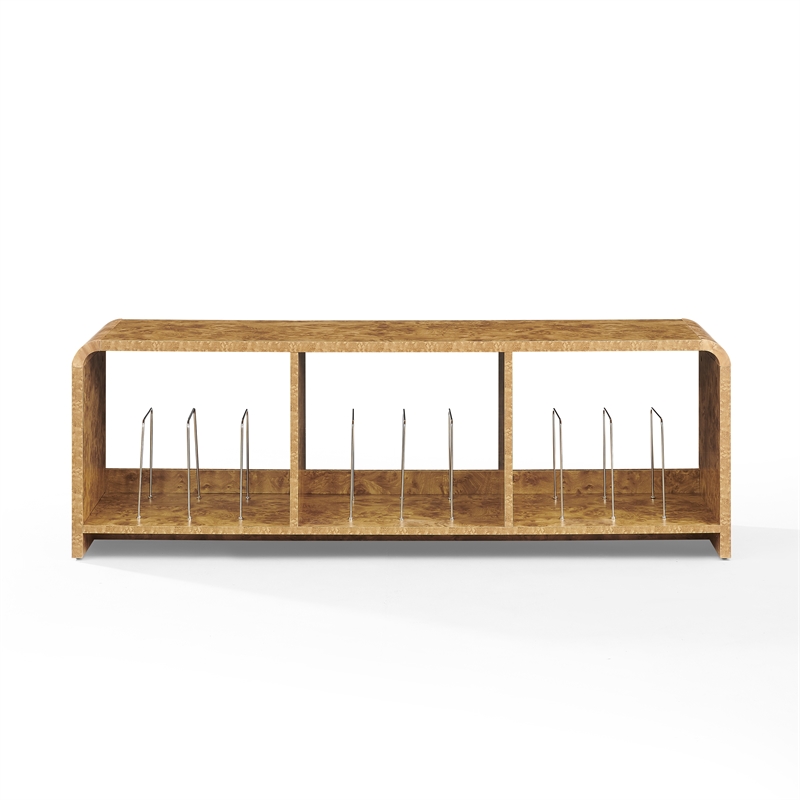 Crosley Furniture Ingrid Large Record Player Stand With Vinyl Storage in Maple