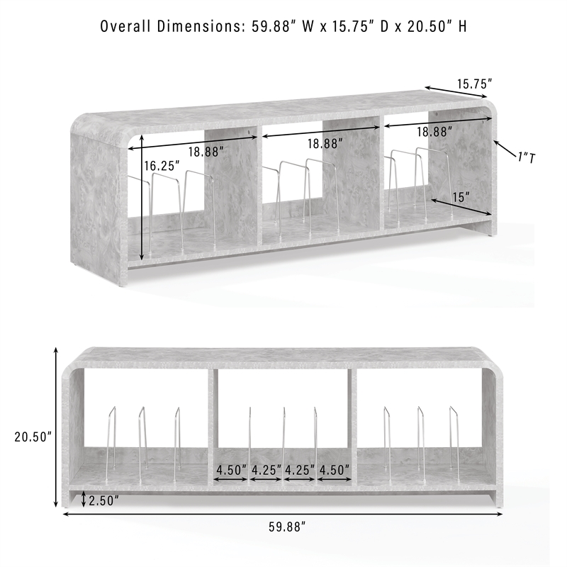 Crosley Furniture Ingrid Large Record Player Stand With Vinyl Storage in Maple