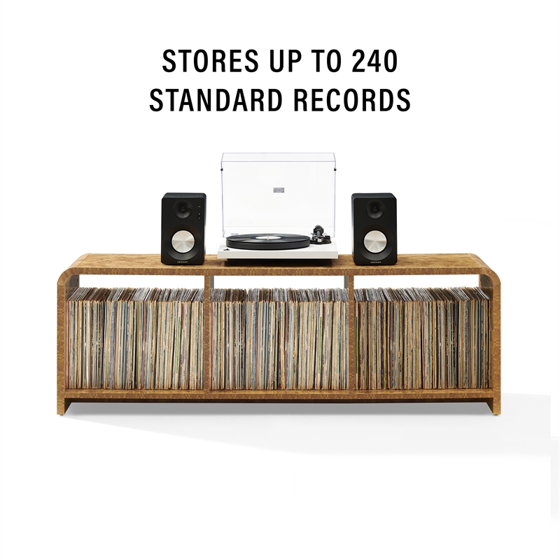 Crosley Furniture Ingrid Large Record Player Stand With Vinyl Storage in Maple