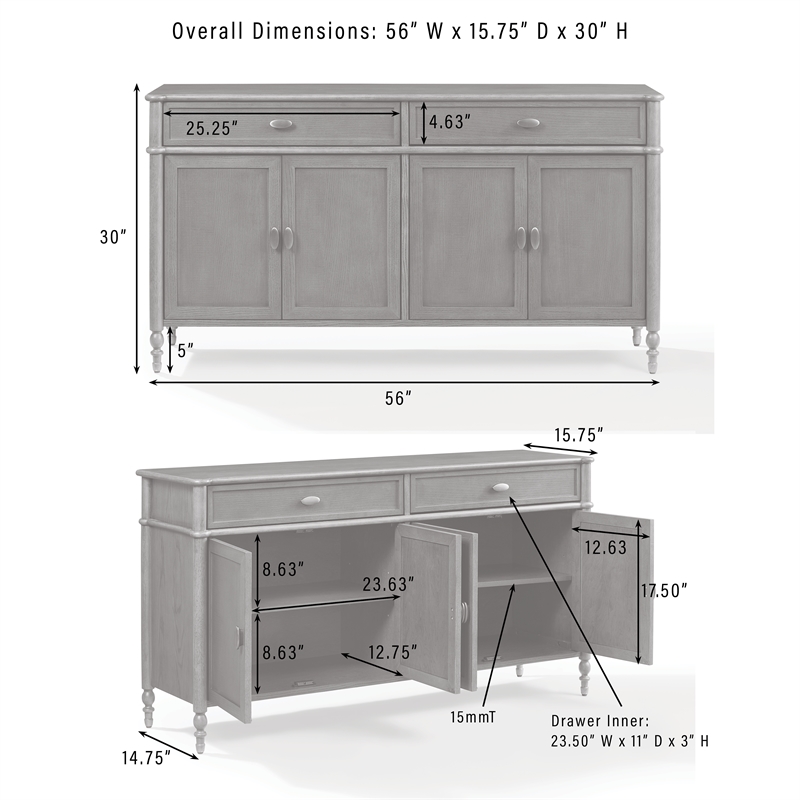 Crosley Furniture Amara Sideboard in Brown