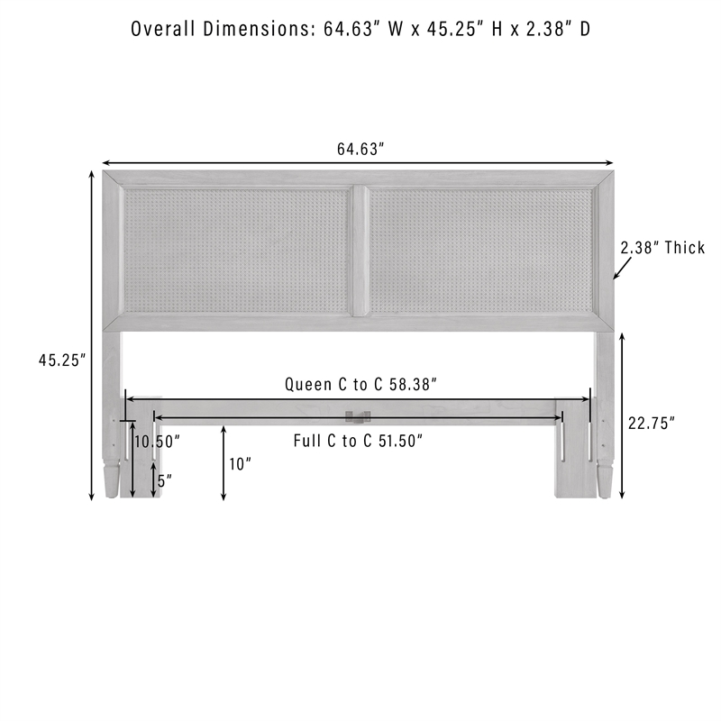Crosley Katia Queen Headboard in Driftwood