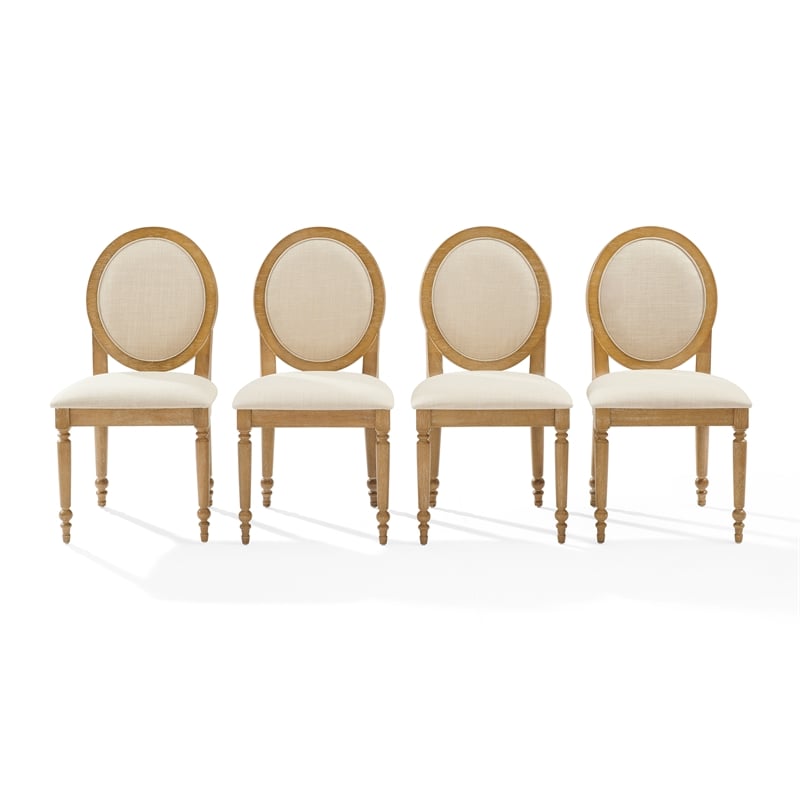 Crosley Daphne 4-Piece Dining Chairs in Rustic Brown and Creme