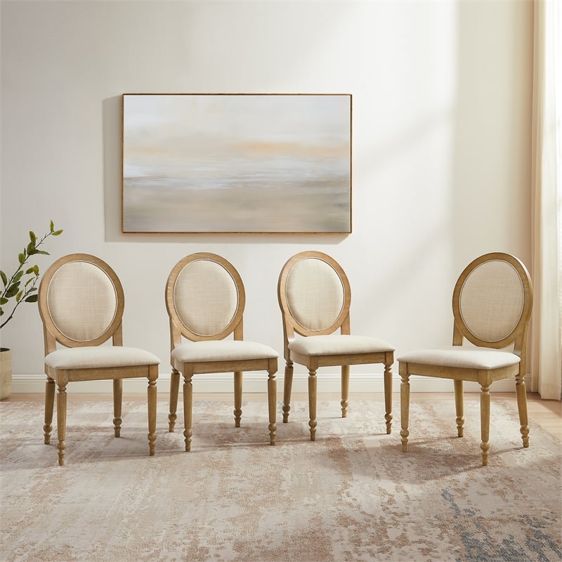 Crosley Daphne 4-Piece Dining Chairs in Rustic Brown and Creme
