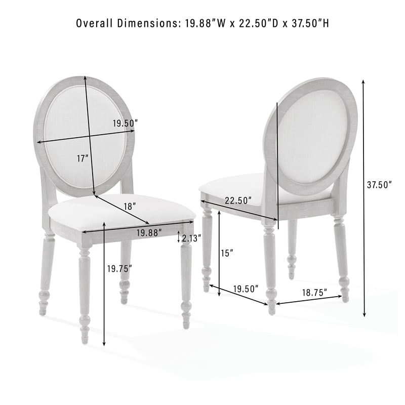 Crosley Daphne 4-Piece Dining Chairs in Rustic Brown and Creme