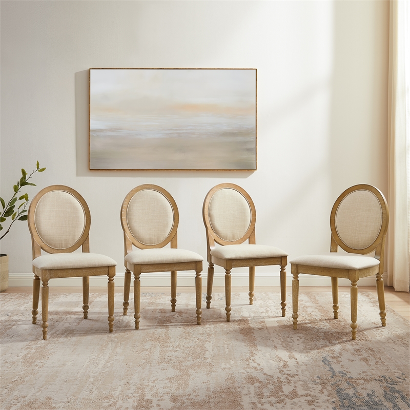 Crosley Daphne 4-Piece Dining Chairs in Rustic Brown and Creme
