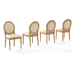 Crosley Daphne 4-Piece Dining Chairs in Rustic Brown and Creme