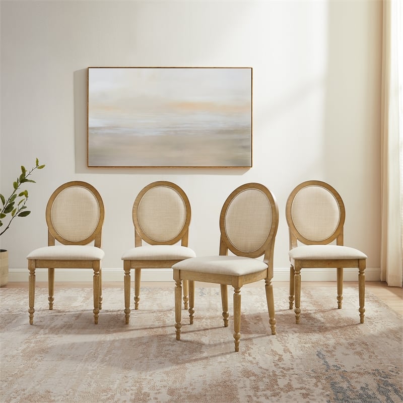 Crosley Daphne 4-Piece Dining Chairs in Rustic Brown and Creme