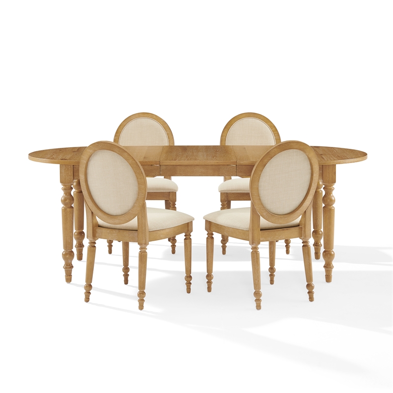 Crosley Daphne  5-Piece Dining Set in Rustic Brown and Creme - Table & 4 Chairs