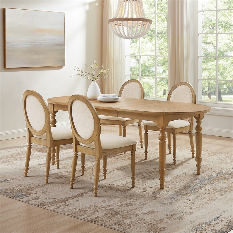Crosley Daphne  5-Piece Dining Set in Rustic Brown and Creme - Table & 4 Chairs