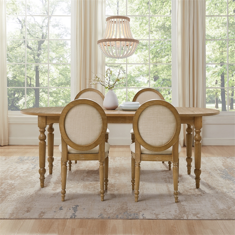 Crosley Daphne  5-Piece Dining Set in Rustic Brown and Creme - Table & 4 Chairs