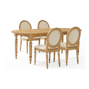 Crosley Daphne  5-Piece Dining Set in Rustic Brown and Creme - Table & 4 Chairs