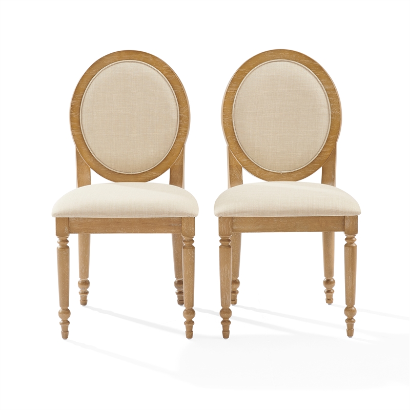Crosley Daphne 2-Piece Dining Chairs in Rustic Brown and Creme