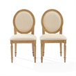 Crosley Daphne 2-Piece Dining Chairs in Rustic Brown and Creme