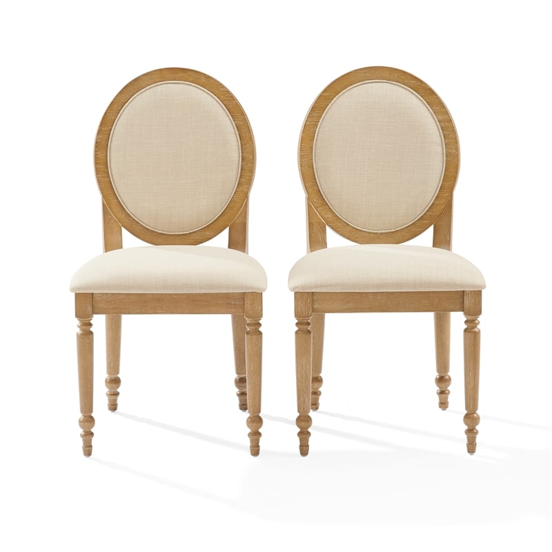 Crosley Daphne 2-Piece Dining Chairs in Rustic Brown and Creme