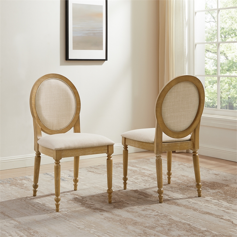 Crosley Daphne 2-Piece Dining Chairs in Rustic Brown and Creme