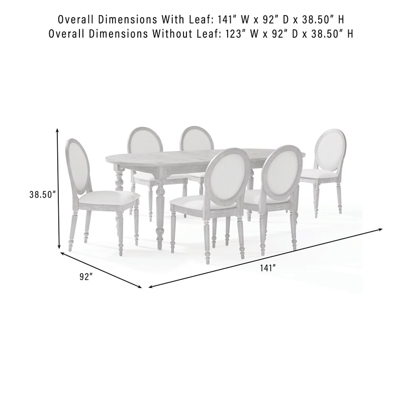 Crosley Daphne  7-Piece Dining Set in Rustic Brown and Creme - Table & 6 Chairs
