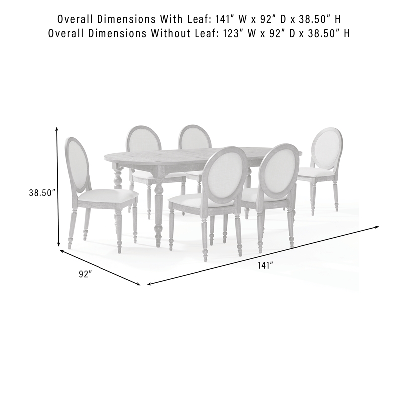 Crosley Daphne  7-Piece Dining Set in Rustic Brown and Creme - Table & 6 Chairs