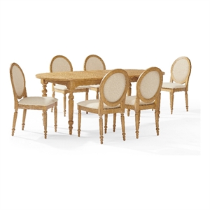 Crosley Daphne  7-Piece Dining Set in Rustic Brown and Creme - Table & 6 Chairs