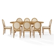 Crosley Daphne  9-Piece Dining Set in Rustic Brown and Creme - Table & 8 Chairs