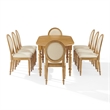 Crosley Daphne  9-Piece Dining Set in Rustic Brown and Creme - Table & 8 Chairs