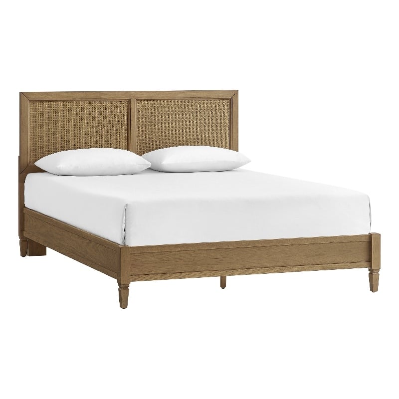 Crosley Katia Queen Bed in Driftwood - Headboard- Footboard- And Side Rails