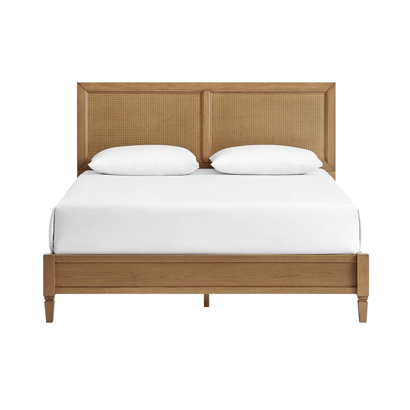 Crosley Katia Queen Bed in Driftwood - Headboard- Footboard- And Side Rails