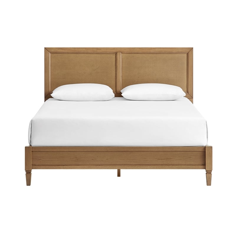 Crosley Katia Queen Bed in Driftwood - Headboard- Footboard- And Side Rails