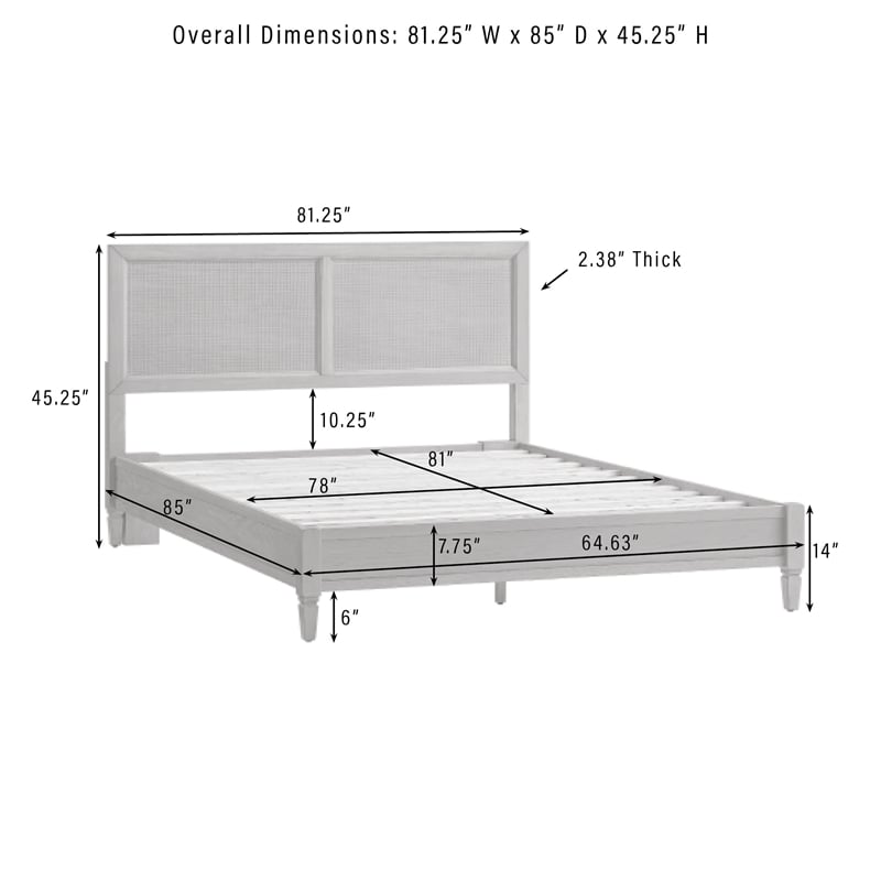 Crosley Katia King Bed in Driftwood - Headboard- Footboard- And Side Rails