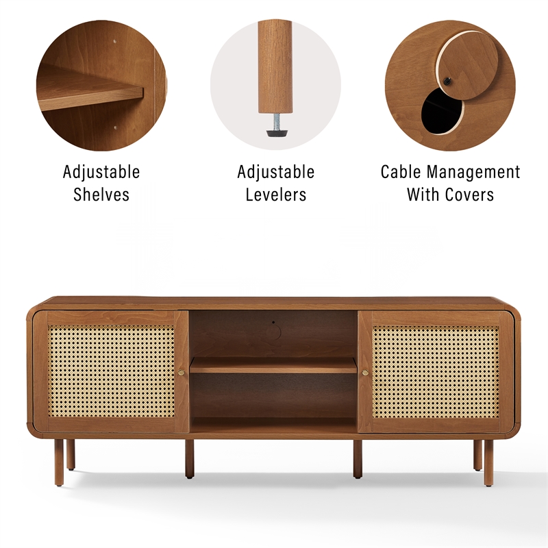 Crosley Nora Record Player Cabinet With Vinyl Storage in Walnut