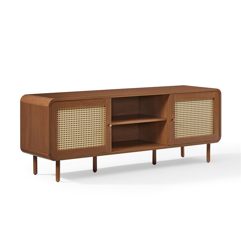 Crosley Nora Record Player Cabinet With Vinyl Storage in Walnut