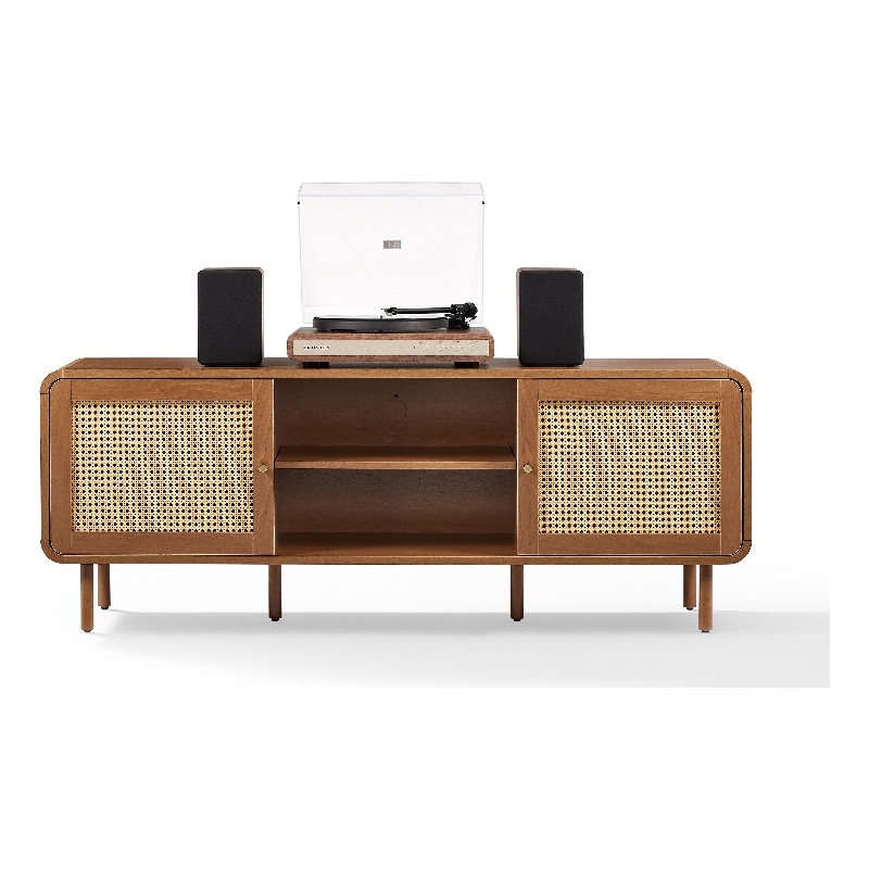 Crosley Nora Record Player Cabinet With Vinyl Storage in Walnut