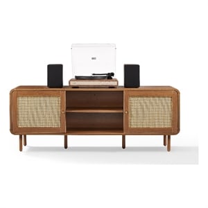 Crosley Nora Record Player Cabinet With Vinyl Storage in Walnut