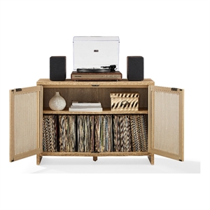 Crosley Maeve Record Player Cabinet With Vinyl Storage in Ash
