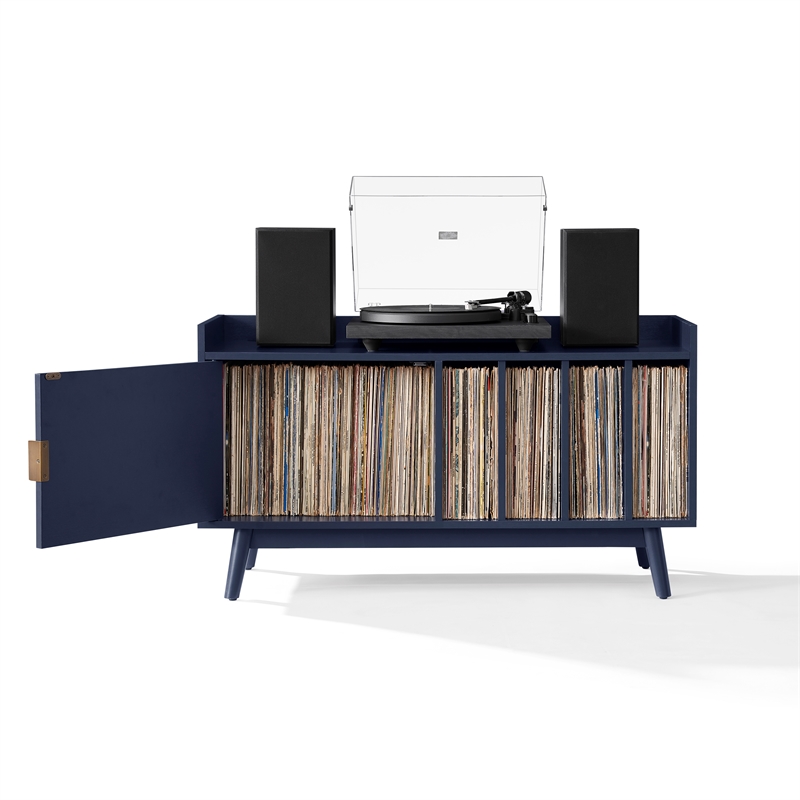 Crosley Skylar Record Player Cabinet With Vinyl Storage in Navy