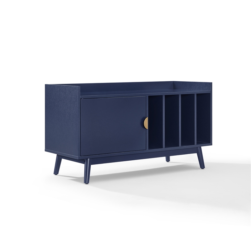 Crosley Skylar Record Player Cabinet With Vinyl Storage in Navy